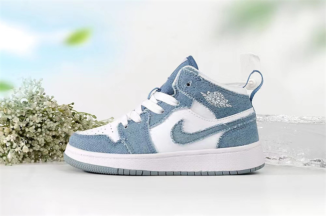 Youth Running Weapon Air Jordan 1 Blue/White Shoes 0129